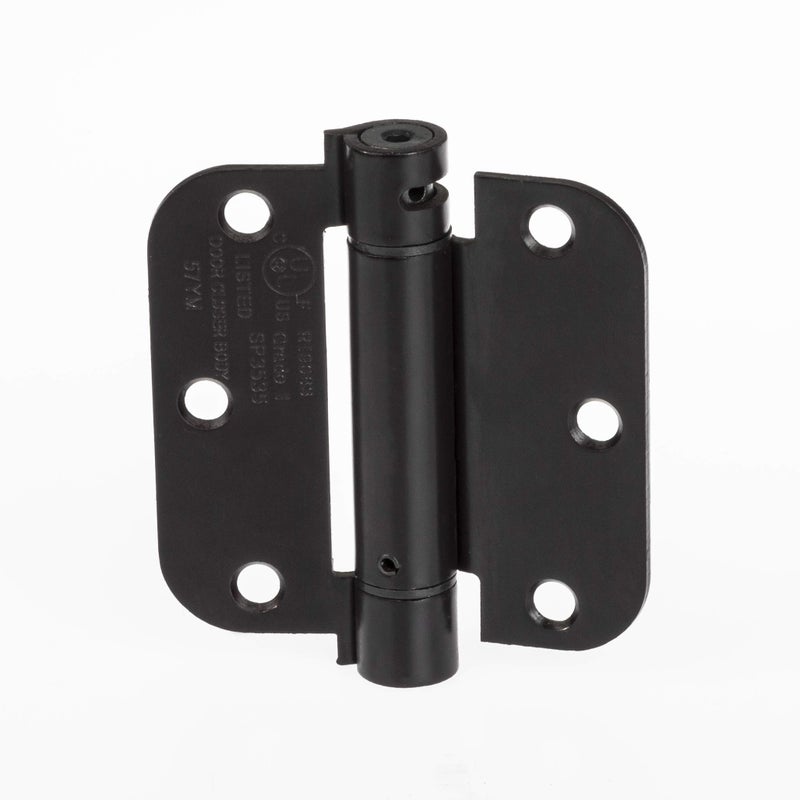 Ilyapa Self Closing Door Hinges, 2 Pack Mortise Spring Hinge - Oil Rubbed Bronze 3.5 x 3.5 Inch Interior for Doors with 5/8" Radius Corners, Auto Shut - Image 1